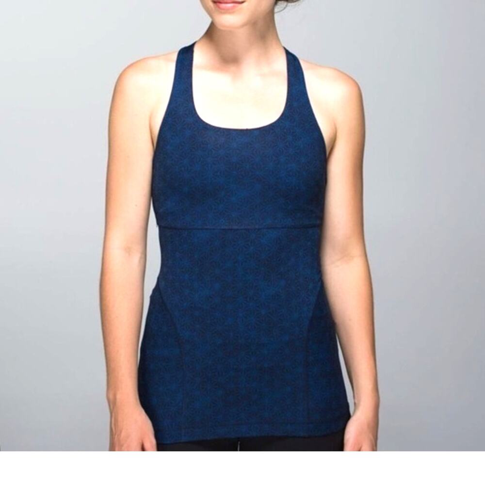 Lululemon Power Up Tank II Sashico Star Inkwell Rugged Blue Size 6